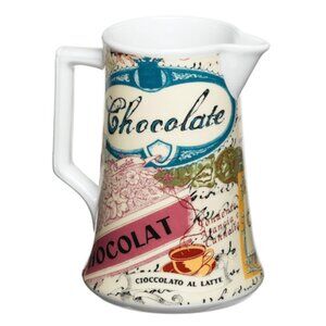 Hot Cocoa Chocolate Pot Cioccolato Ceramic Pitcher Designed in USA
